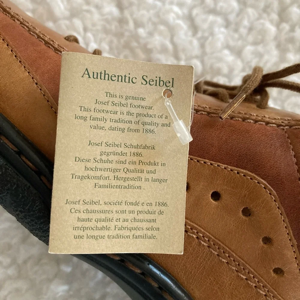 NWT Josef Seibel harmony Oxford two tone tan & brown leather shoes, size 42